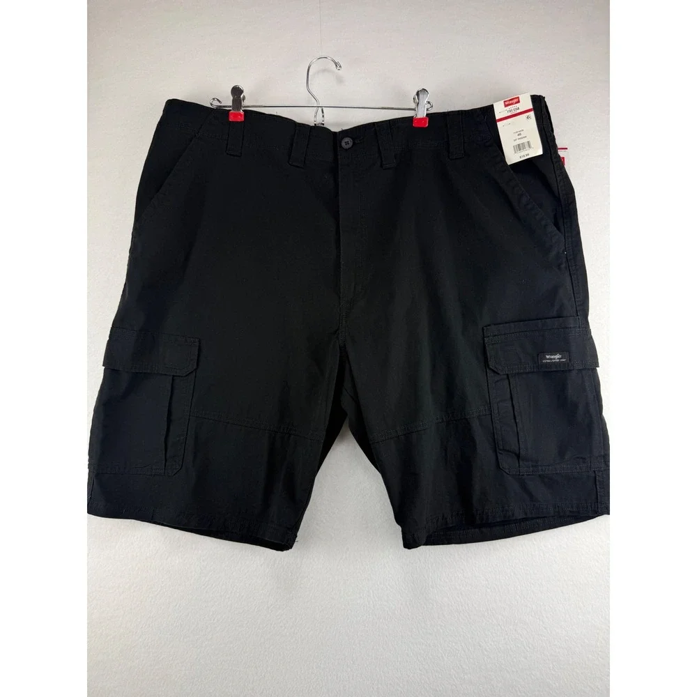 Wrangler Five Star Premium Mens Black Cargo Shorts 46 Relaxed Fit Epic Soft 10in